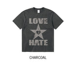 Hate Love Printing Over Short Sleeve