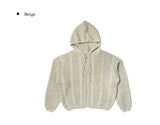Anul Cable Hood Knit Zip-Up