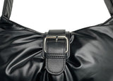 Fluffy padded buckle shoulder bag