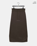 [Brushed] Withy Banding Strap Pile Long Skirt