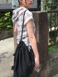 Fran Check Hood Short Sleeve Blouse