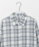 Peoto Check Over Wrinkle Shirt