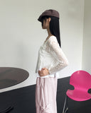 Uble ribbon cargo pocket nylon wide pants