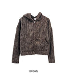 Rookie Mohair Cropped Hooded Jacket