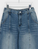 [unisex] Hilde Curved incision Denim Wide Pants