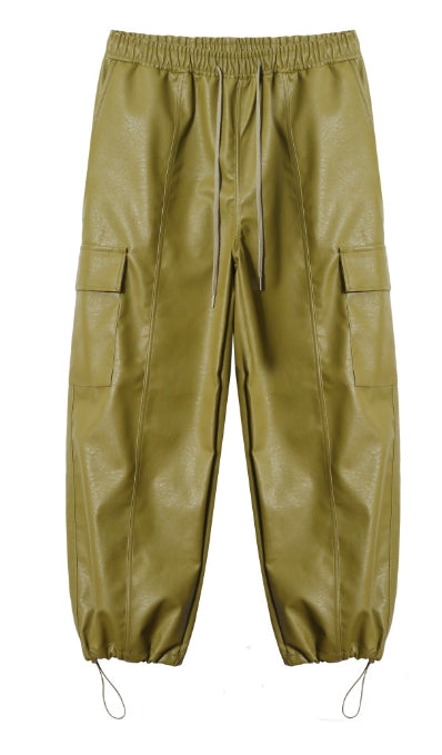 【DISCERNMENT】Buffing leather cargo pants DISCERNMENT (ディーサーメント) - バフィングレザーカーゴ
