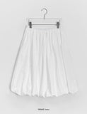 Chenne Nylon Balloon Banding Midi Skirt