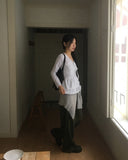 Shalu Frill Layered Button Strap Cardigan