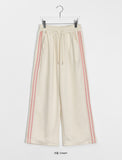 Pulende Line Color Matching Track Banding Wide Pants