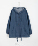 Ura Denim Button Hoodie