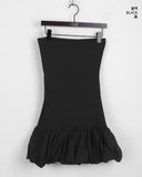 Beheu Layered Top Pumpkin Color Matching Off Shoulder Mini One Piece