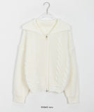 Russo two-way collar cable knit zip-up