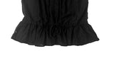 Rimae See-Through Frill Shirring Ribbon Short Sleeve Blouse
