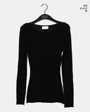 Juren Side Slit Linen Long Sleeve Knitwear