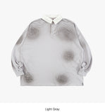 Damage over dirty washed collar t-shirt