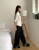 American Made Non-Fade Roll-Up Pocket Wide Denim Long Pants