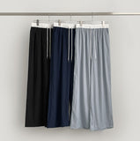 Summer rustling color matching detail wide banding pants