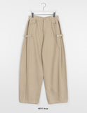 Makini Pin Tuck Snap Button Peach Fuzz Cotton Wide Pants