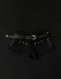 Steel Stud Shorts Belt Set