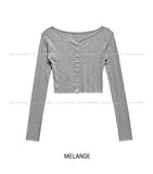 Leaf punching snap button crop cardigan