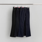 Raw Span Back Pocket Point Semi Bootcut Denim Pants