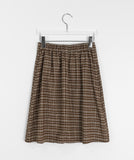 Rokoni banding check midi pleated skirt