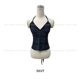 Wiz Strap Check Blouse Scrunch Set