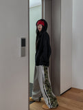 Half Camo Color Matching Line Training Pants