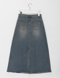 Copen cutting denim long skirt