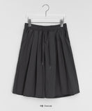 [unisex] Giland Nylon Pintuck Banding Bermuda Pants
