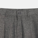 Sloped Wool One-Tuck Wide Slacks