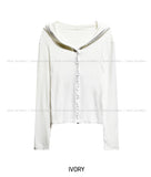 Baby Satin Color Matching Hood Cardigan