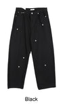 Rhoden flower embroidered cotton pants