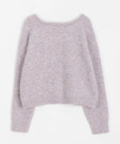 Rurui Mix Color Wool Crop Cardigan