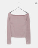 Leza Striped Off-Shoulder Long-Sleeve T-Shirt