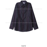 Flatter loose fit striped shirt