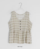 [BAONHAUS] Korine Flower Shirring Sleeveless Blouse