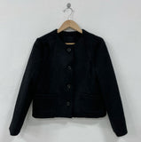 [Muffler set] Cien mohair no-collar short jacket