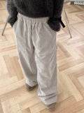 Kanji Work pocket Corduroy Banding Long Wide Pants