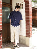 Core wide washed linen pants