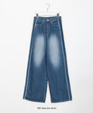 Wickon Side Line Stitch Denim Pants