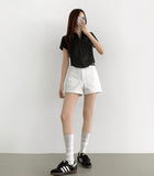 Slim Fit Span Crop Short Sleeve Shirt