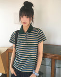 Nama Stripe PK Collar Short Sleeve T-Shirt