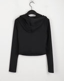 Blomer drape slim cropped hooded T-shirt