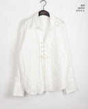 Tornet Western Eyelet String Slit Cotton Long Sleeve Shirt