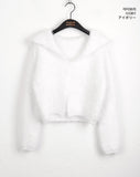 Lonti Angora Sailor Collar Button Cardigan