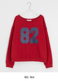 Rashi U-neck One Off-Shoulder Printing Sweatshirt