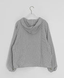 Attil check hood long sleeve shirt
