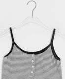 Kasumi Stripe Color Matching Button Sleeveless