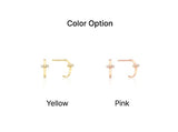 Truly Essence 14K Cross Pave Earrings